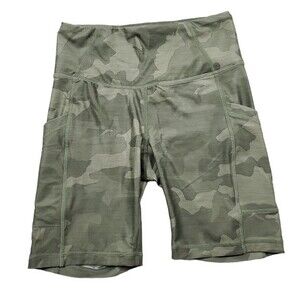 FLAW prAna Women's Electa Short II Green Camo Print Stretch Pockets Size XS